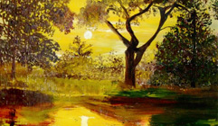 Sunrise, oil painting