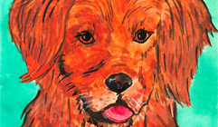 Dog portrait, watercolor